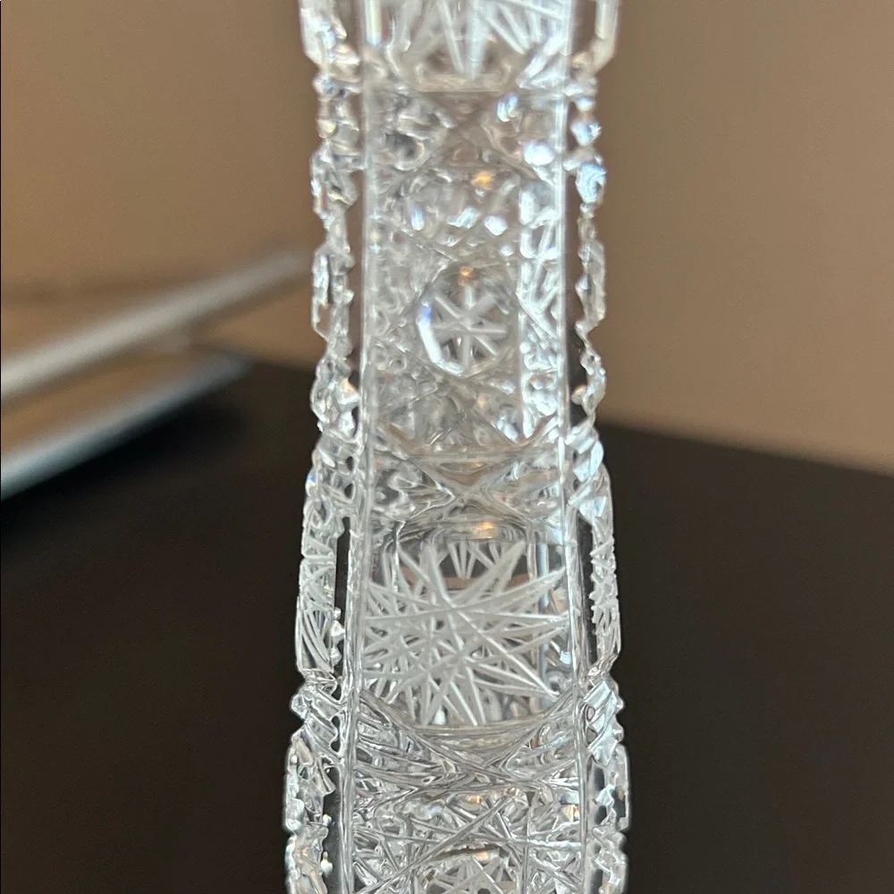 Vintage Bohemian 24% Lead Crystal Bud Vase 7